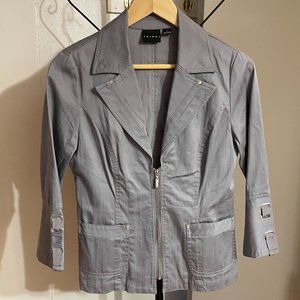 TRIBAL Gray Zip-Up Jacket